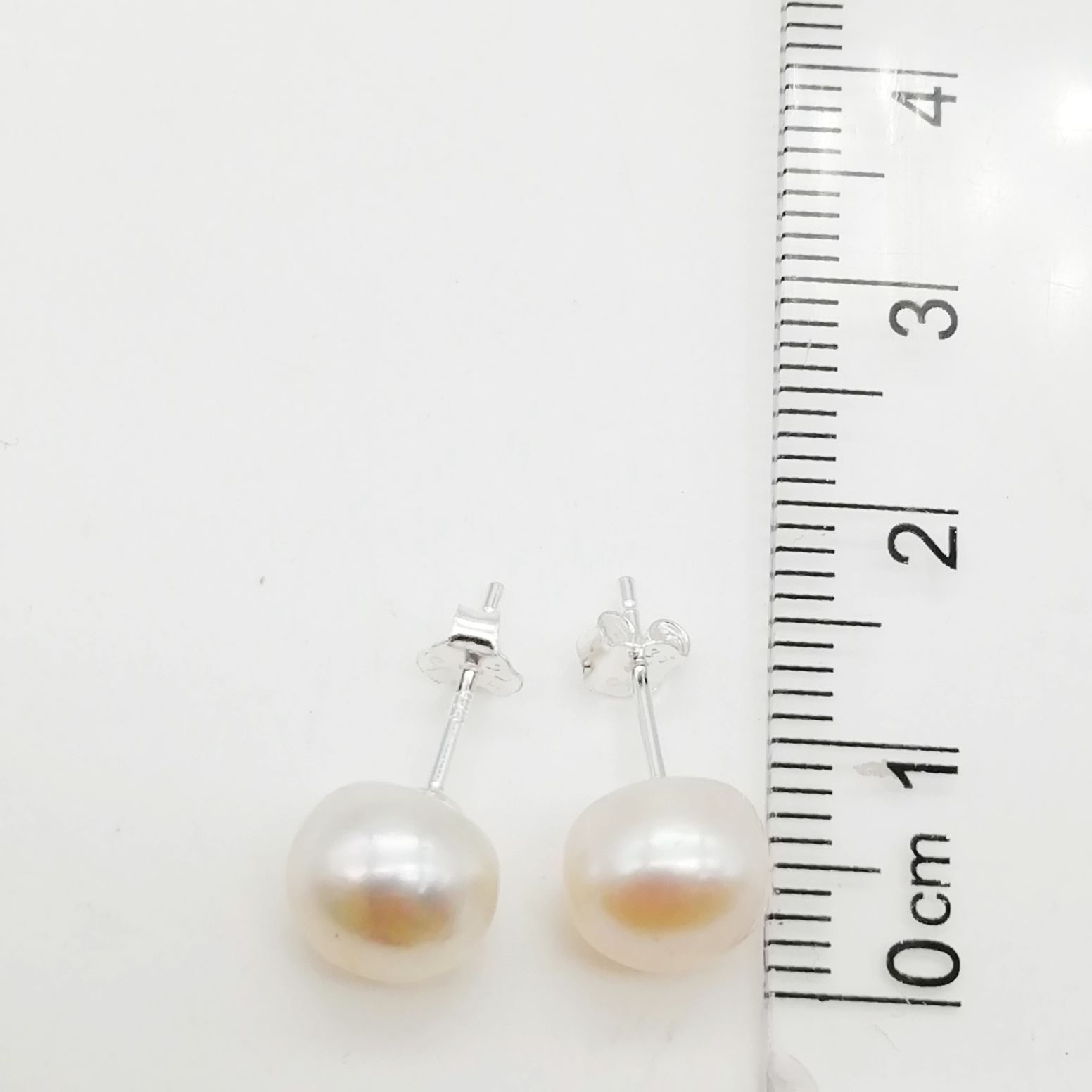 ZARCILLOS, ARETES, PENDIENTES, PERLAS CULTIVADAS, 8MM
