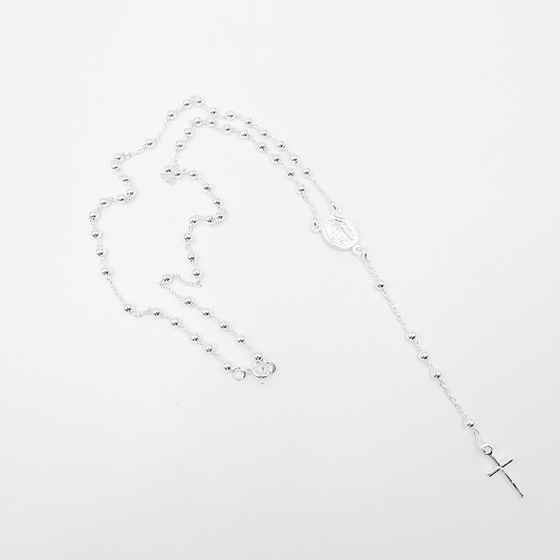 ROSARIO CON MEDALLA DE LA MILAGROSA Y BOLITAS DE 3MM . CRUZ  8GRMS T45 CMS