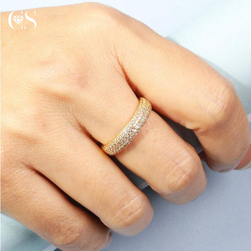 Anillo con diamante de imitación brass