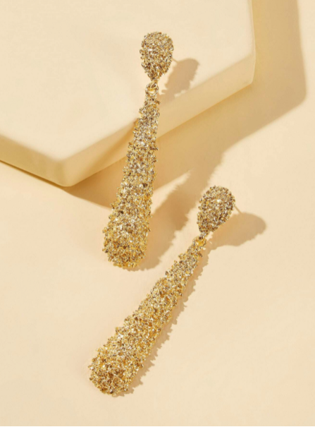 Pendientes de gotade agua con textura 1 par