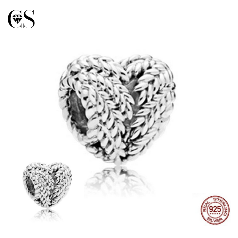 Charms de corazón de amor, plata 925