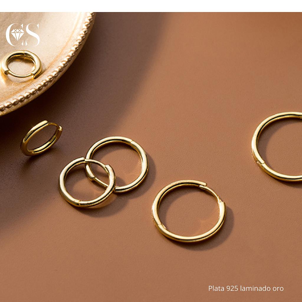 Argollas de plata 925/ laminado 18k