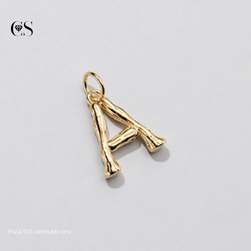 Dije letra "A" plata 925+Laminado oro18k