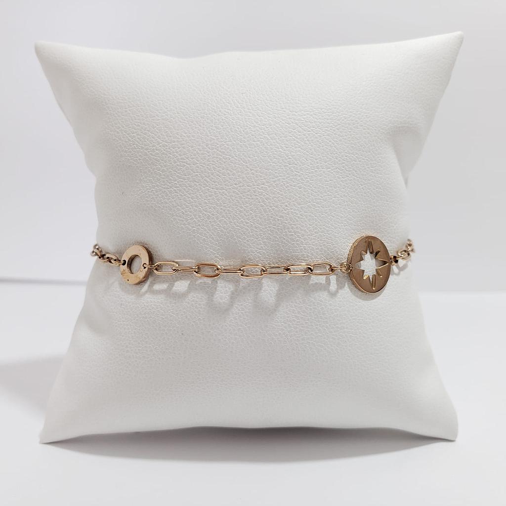 Pulsera Gold estrella de la mañana circulo Acero inoxidable