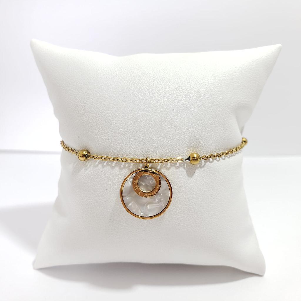 Pulsera Gold #romanos nácar Acero inoxidable