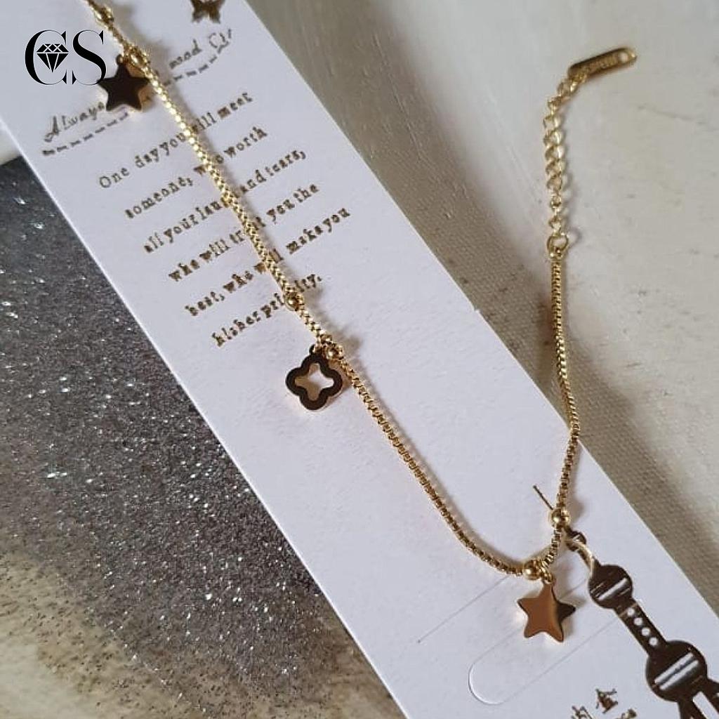 Pulsera doble dije estrella Acero inoxidable