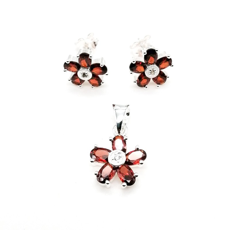 JUEGO DE CIRCONES CON DISEÑO DE FLOR, CONJUNTO