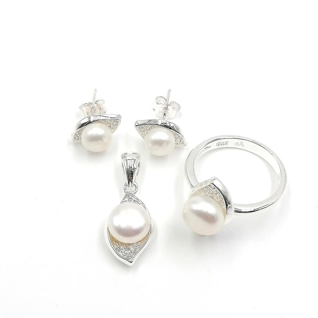 JUEGO, CONJUNTO, PERLAS CULTIVADAS T8,7,6