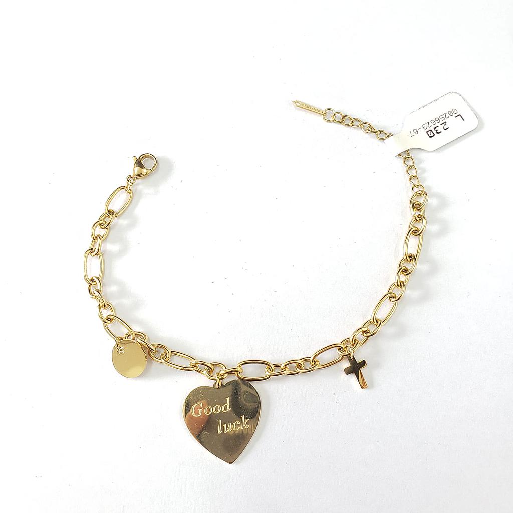 PULSERA CON COLGANTES CORAZON GOOD LOOK/ACERO