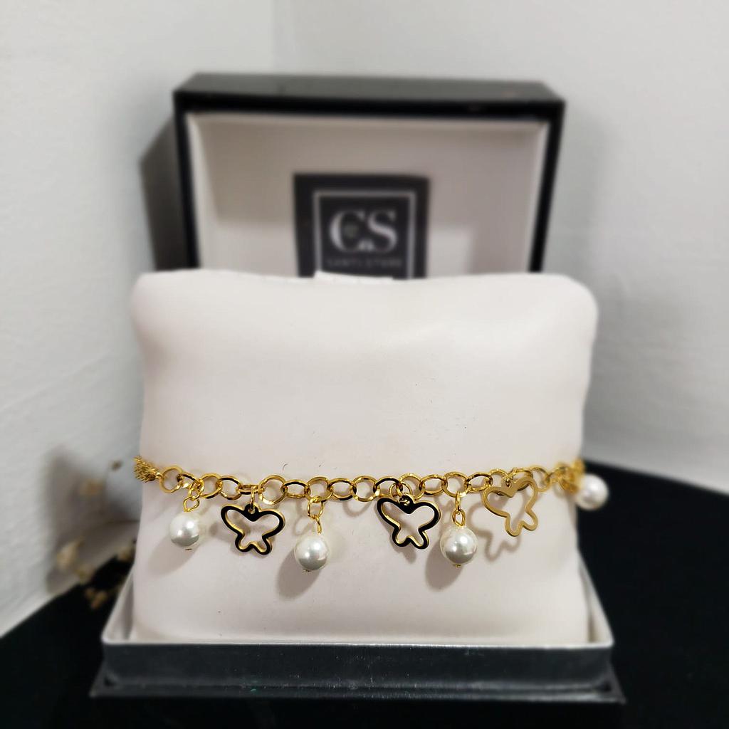 PULSERA PERLA MARIPOSA/ACERO