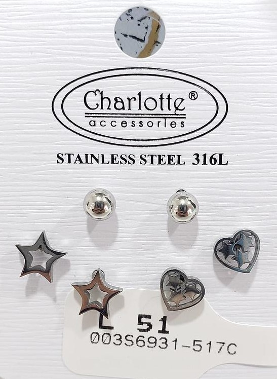 SET DE ARITOS CORAZON Y ESTRELLA