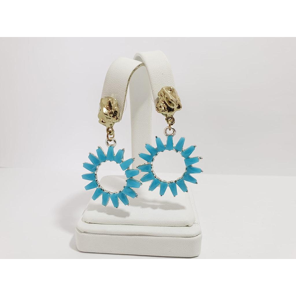 ARETES GOLD CIRCULO/FLOR/ACERO