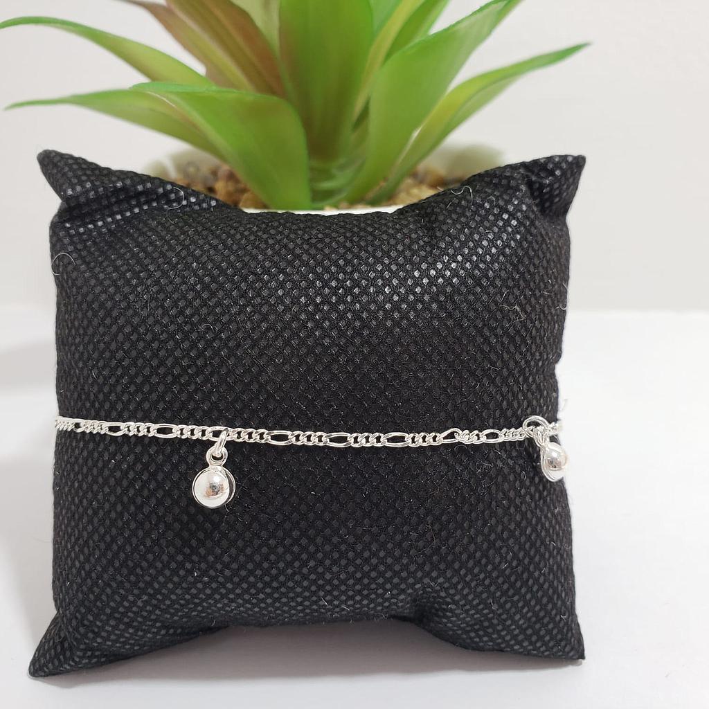 TOBILLERA BORLAS/PLATA 925