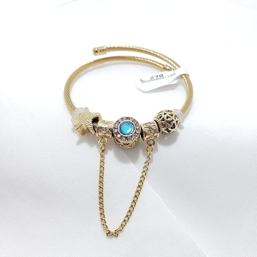 PULSERA GOLD ESTILO PANDORA/ACERO INOXIDABLE CHARMS