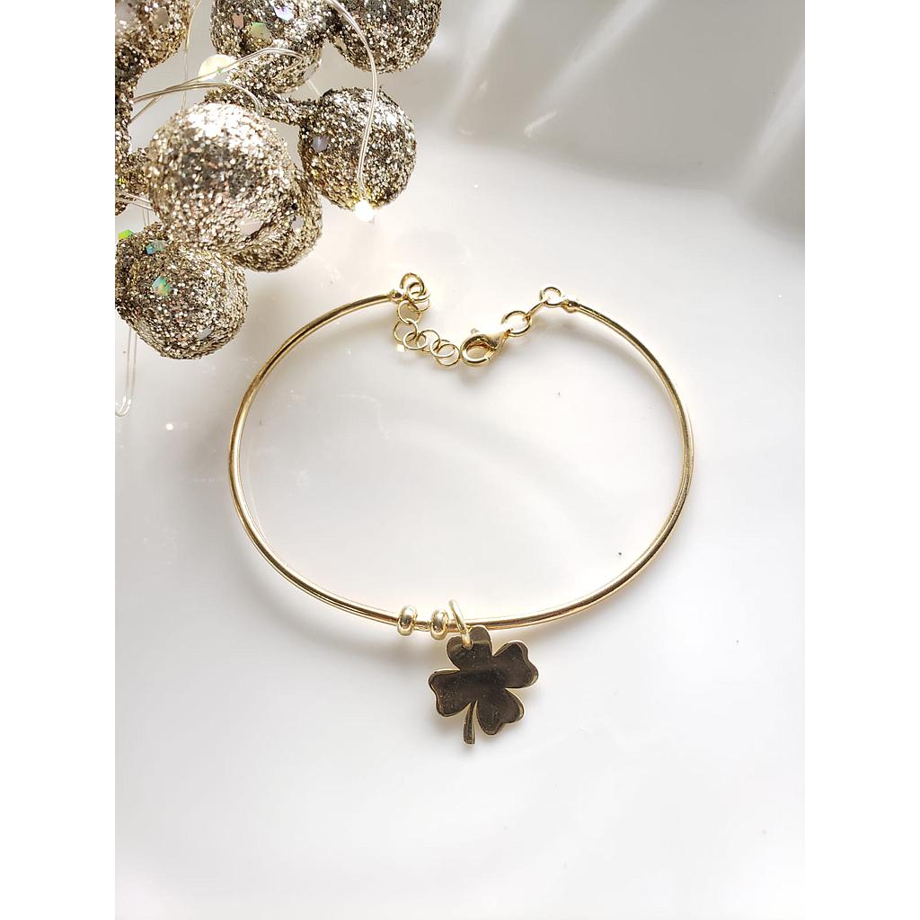 PULSERA GOLD DIJES COLGANTES TREBOL/MARIPOSA/ARBOL DE LA VIDA