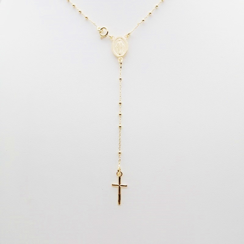 ROSARIO CON MEDALLA DE LA MILAGROSA Y BOLITAS DE 2MM CRUZ, CRUCES, CAMÁNDULA, VIRGEN 