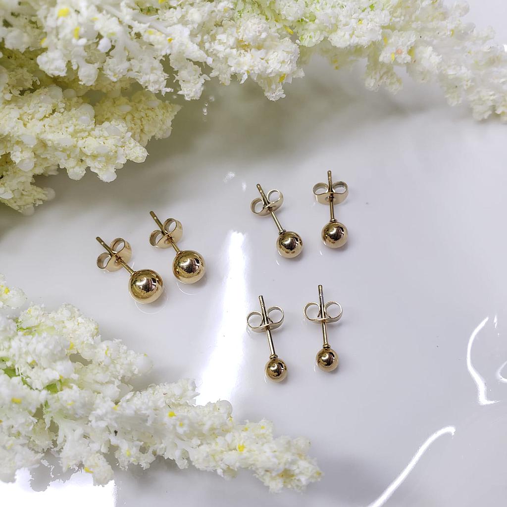 SET DE ARETES BORLAS GOLD ACERO INOXIDABLE