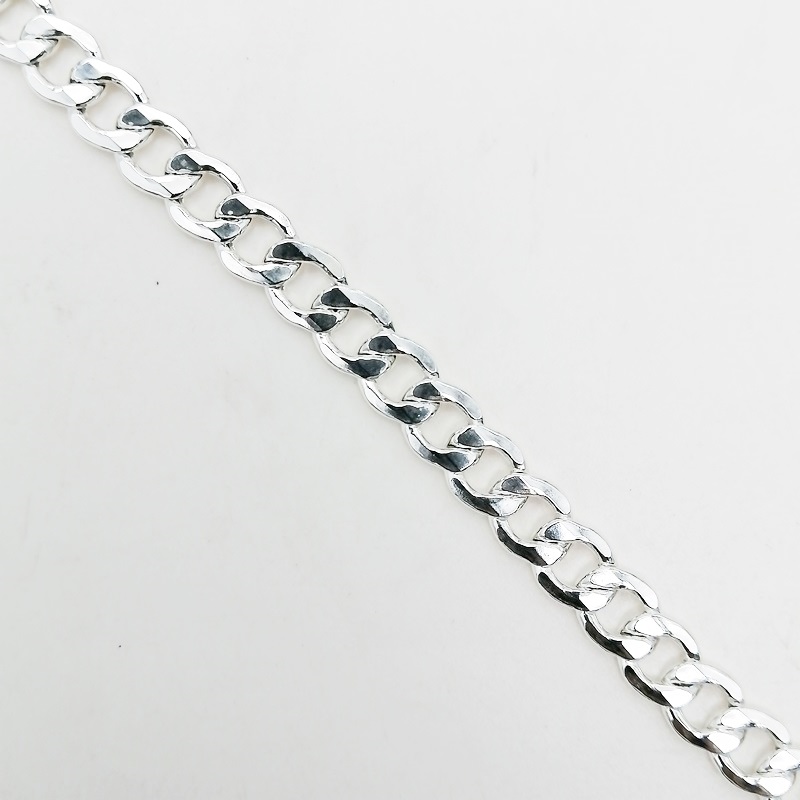 PULSERA GRUMET HUECA 150. CADENA BARBADA, MARTILLADA, CUBANA