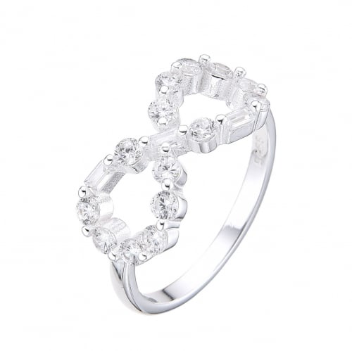 ANILLO DE INFINITO CON PUNTOS DE LUZ. SORTIJA