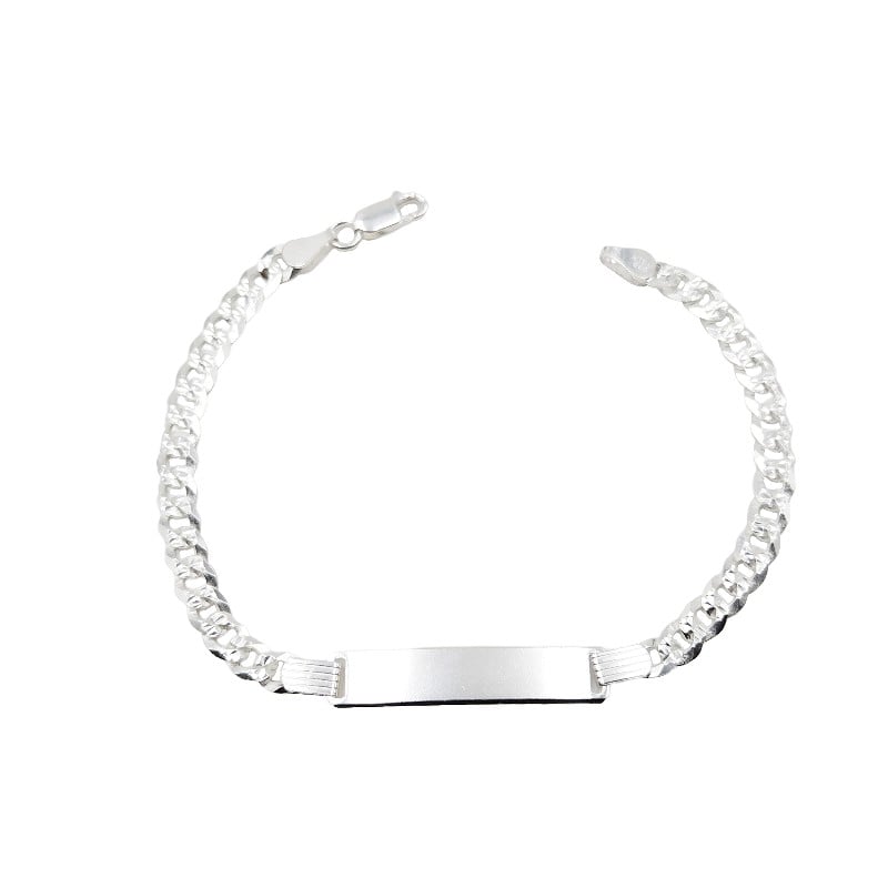 ESCLAVA DE CADENA GRUMETT DIAMANTADA Y SALTALEONE RAYADO, CUBANA, MARTILLADA, BARBADA, 2 SIDES CURB. PULSO, PLACA