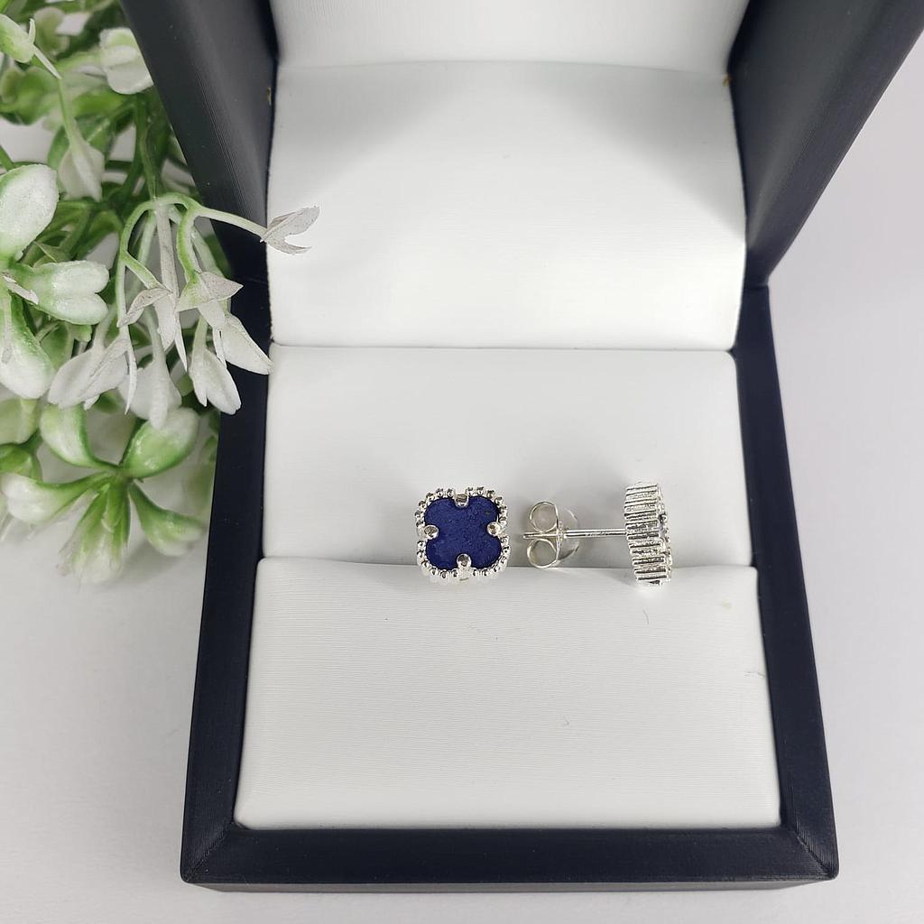 ARETES VAN CLEEF MORADO  PLATA 925