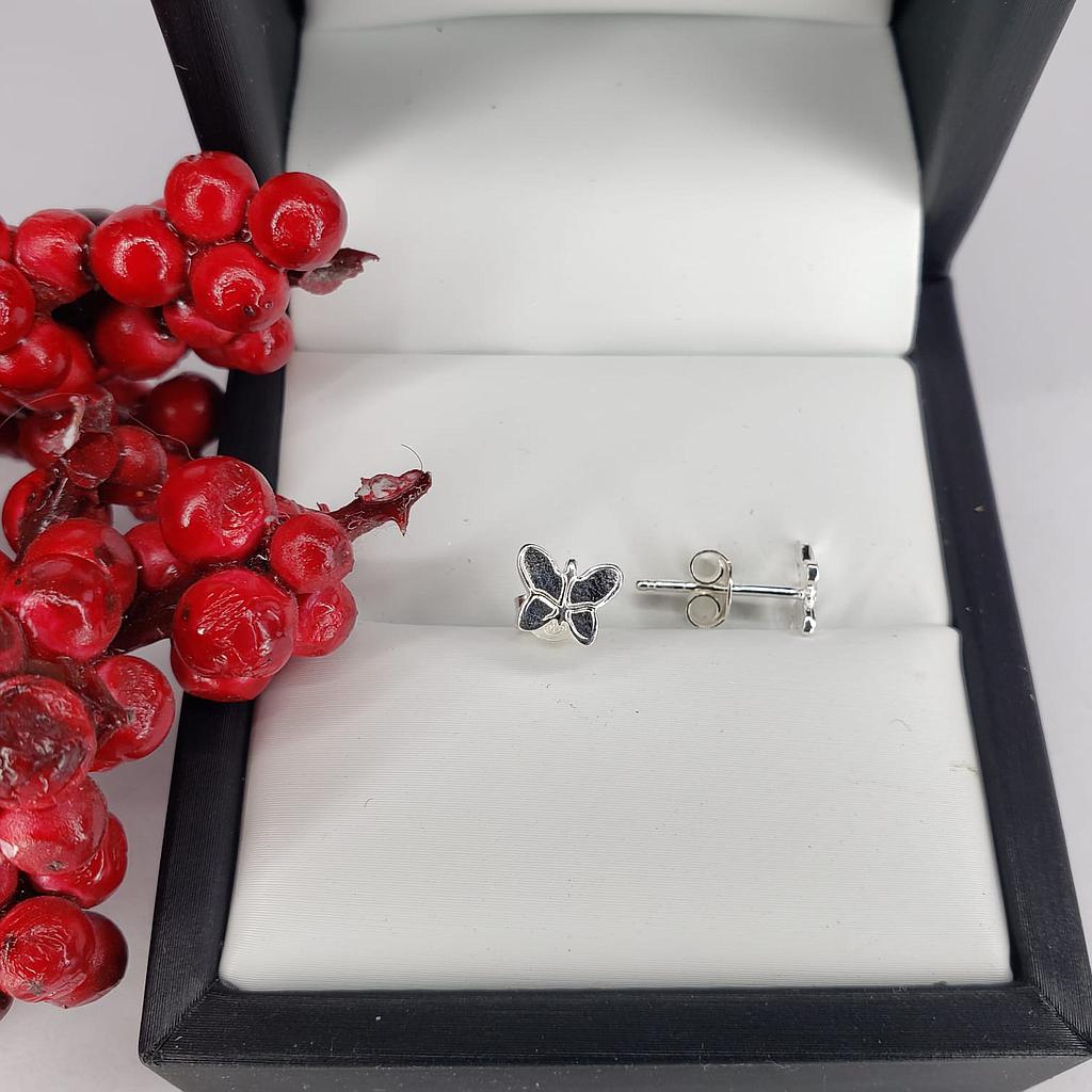 ARETES DE MARIPOSA PLATA 925 