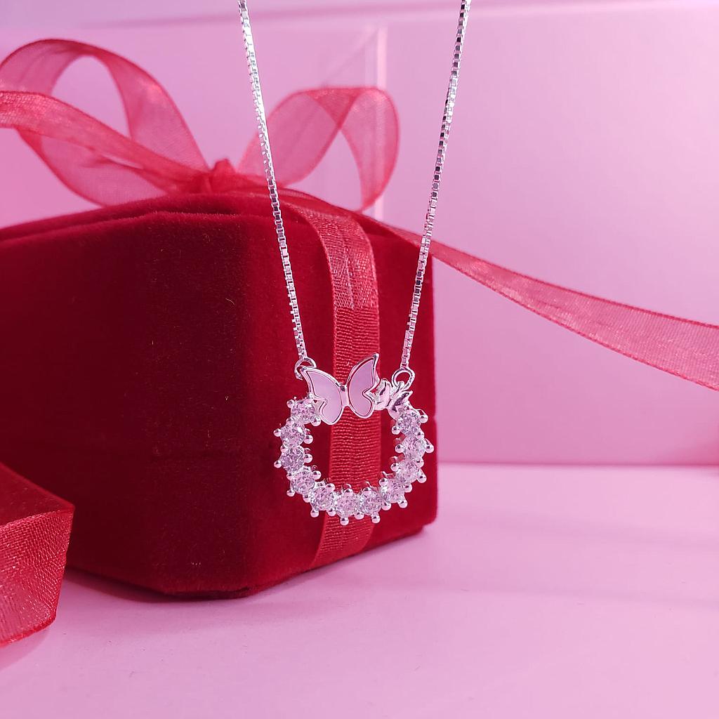 GARGANTILLA MARIPOSA Y CIRCONIO PLATA 925