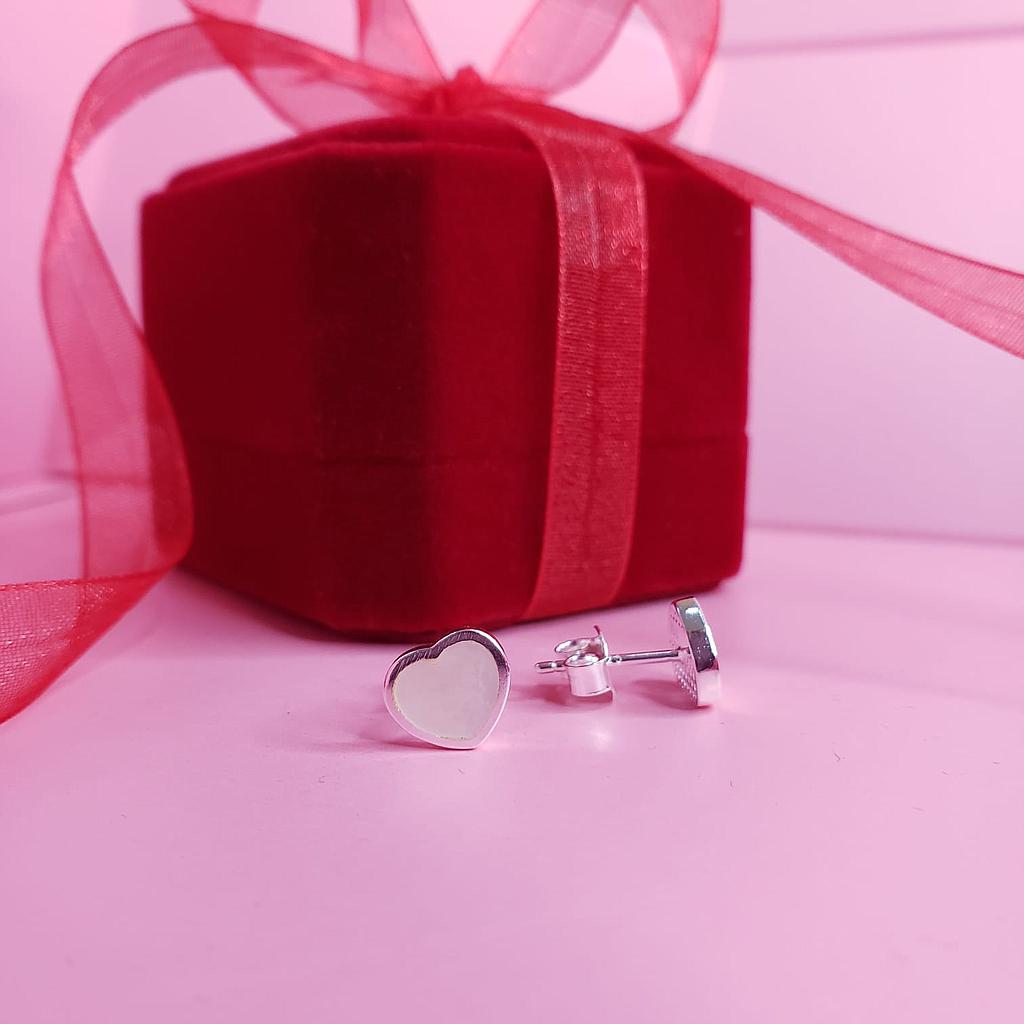 ARETES CORAZON COCHA DE NARCA PLATA 925