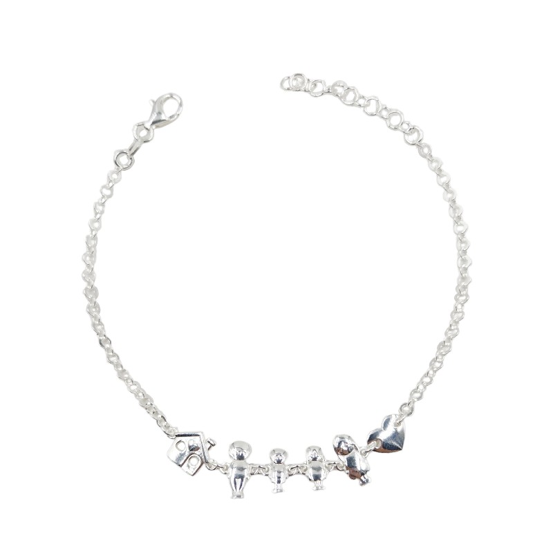 PULSERA DE CADENA ROLO CON DIJES DE FAMILIA 