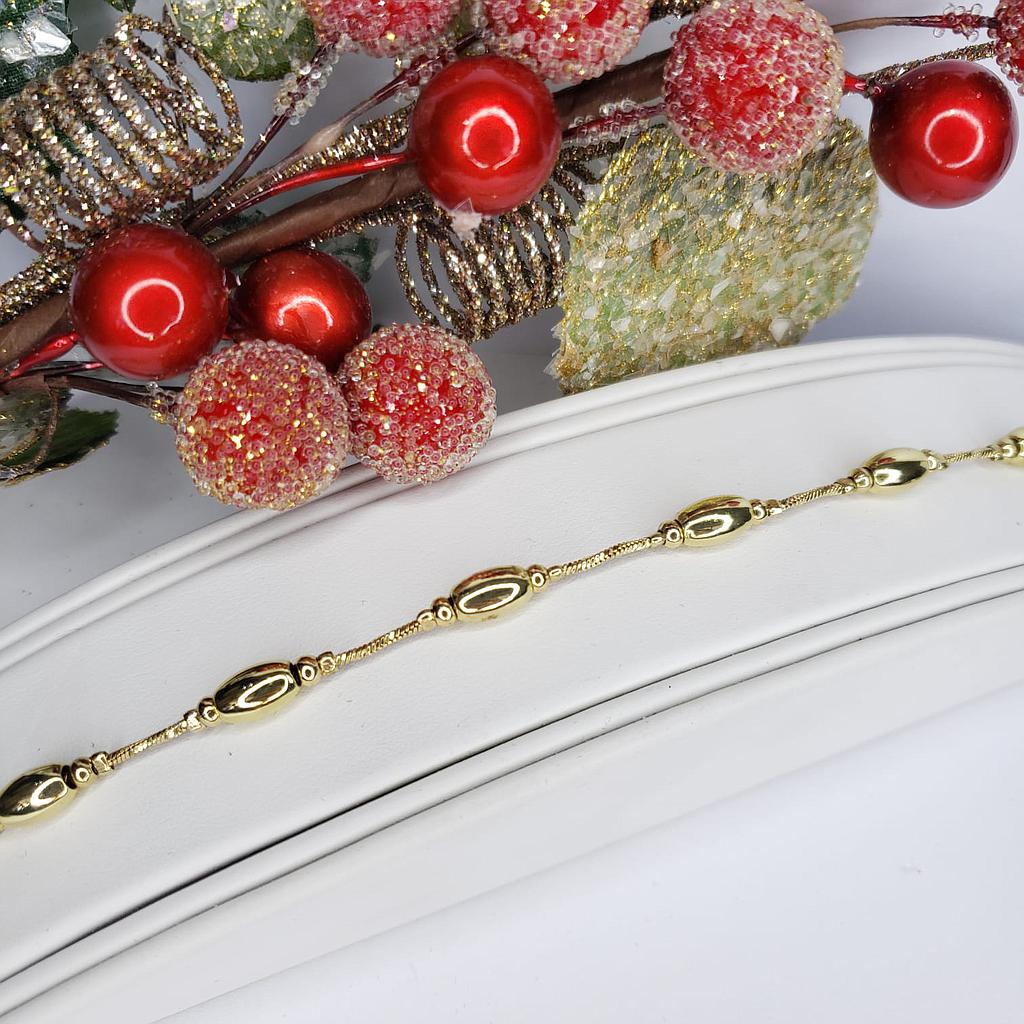 PULSERA DE BROCHE DE BORLAS DORADAS ENCHAPADO